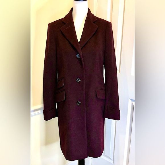 RALPH LAUREN Wine Wool Equestrian Riding Blazer Longer Coat Sz 6 NWOT - Picture 1 of 16